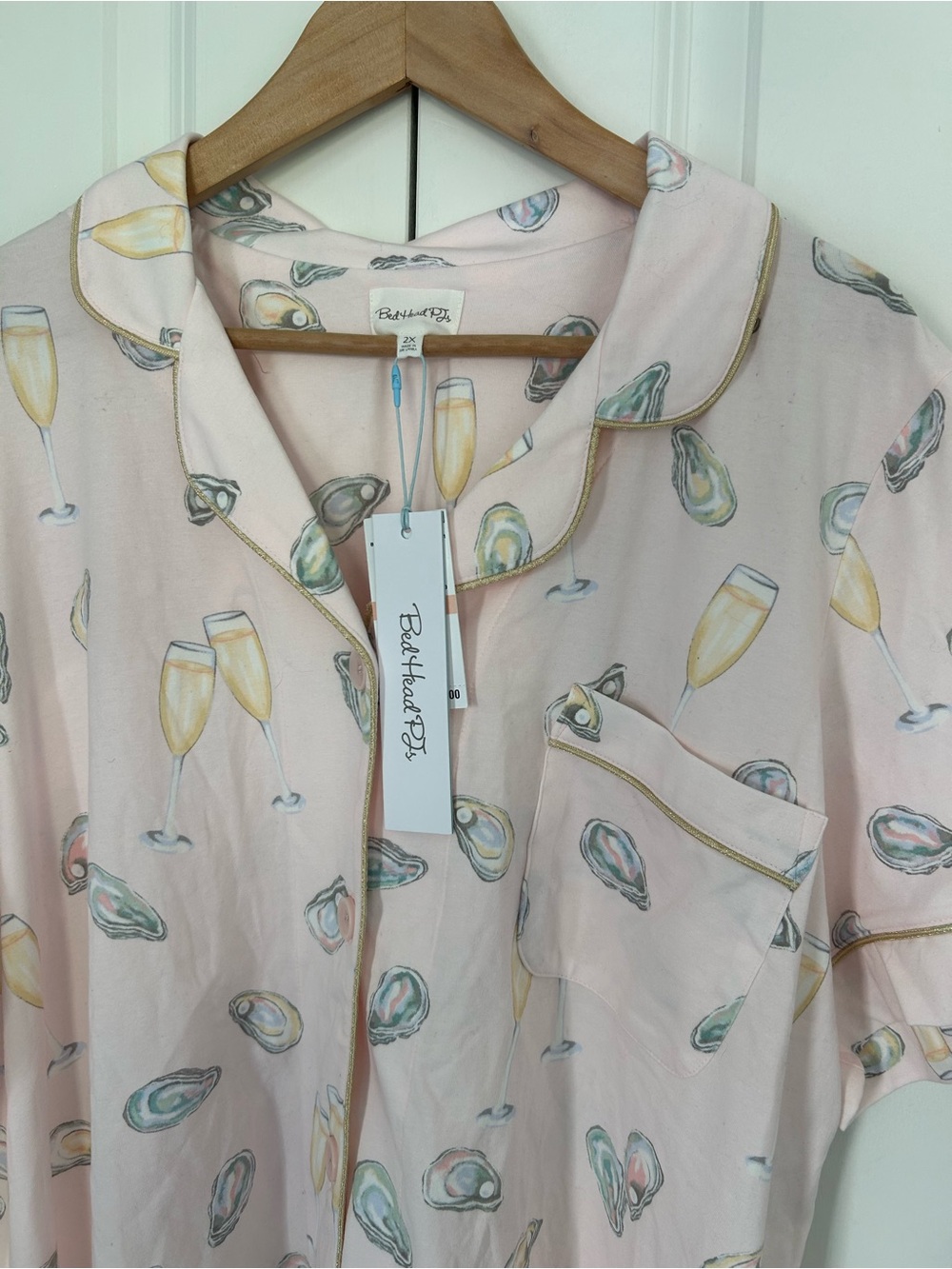 BedHead PJs Oysters & Champagne Pajama Set Pink NWT size 2x - Picture 4 of 16